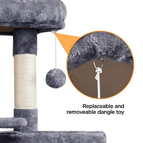 Black 63in Multi-Level Cat Tree with Sisal-Covered Scratching Posts Y891928