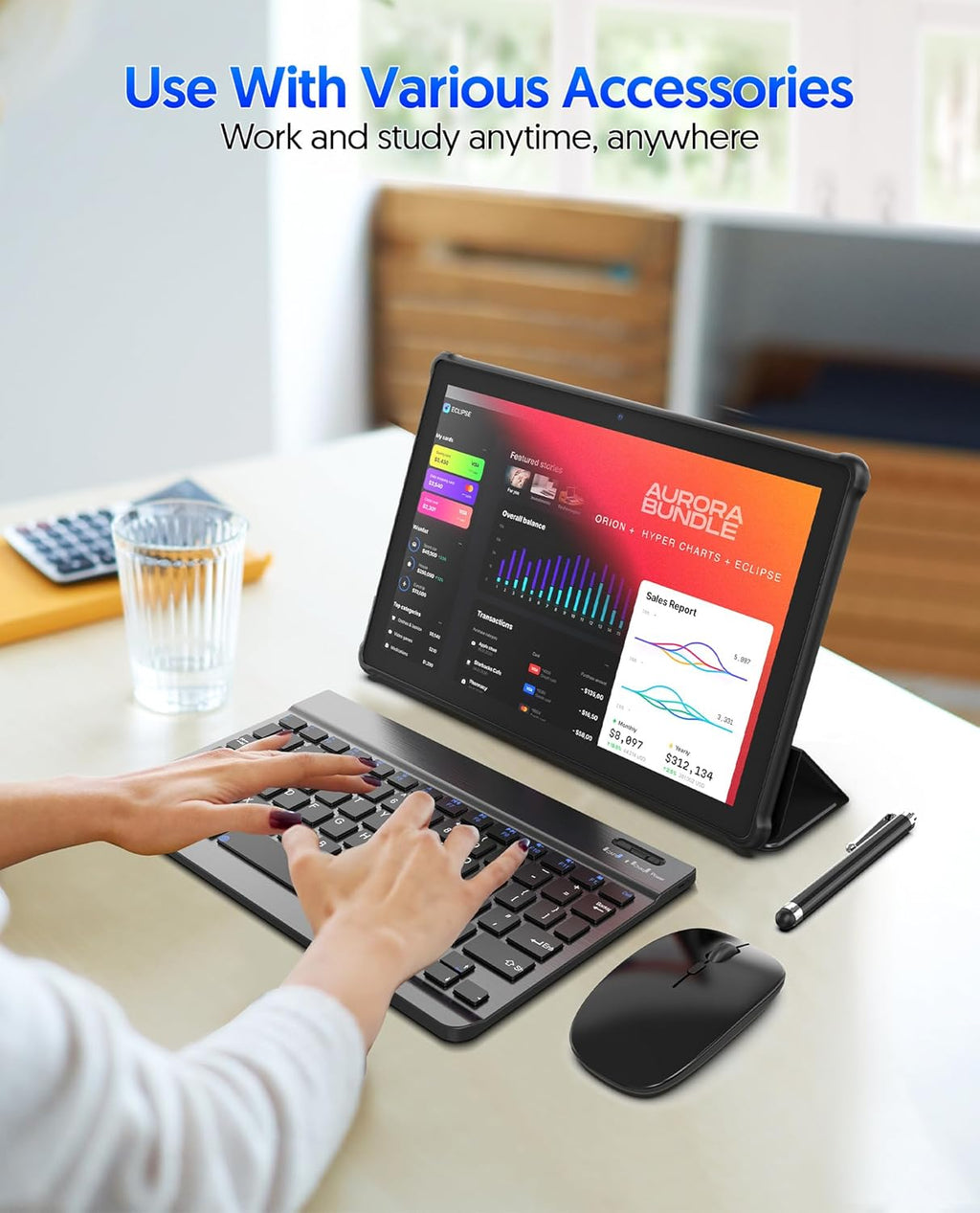 6GB RAM 64GB ROM 10 inch Android Tablet with Keyboard X84547