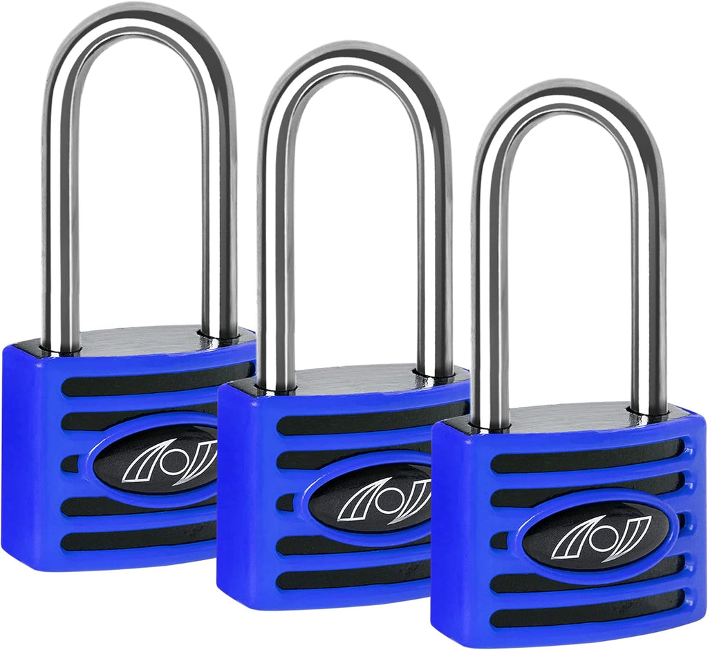 2.5 Inch Long Shackle Keyed Alike Padlocks 6 Pack Red Z47989