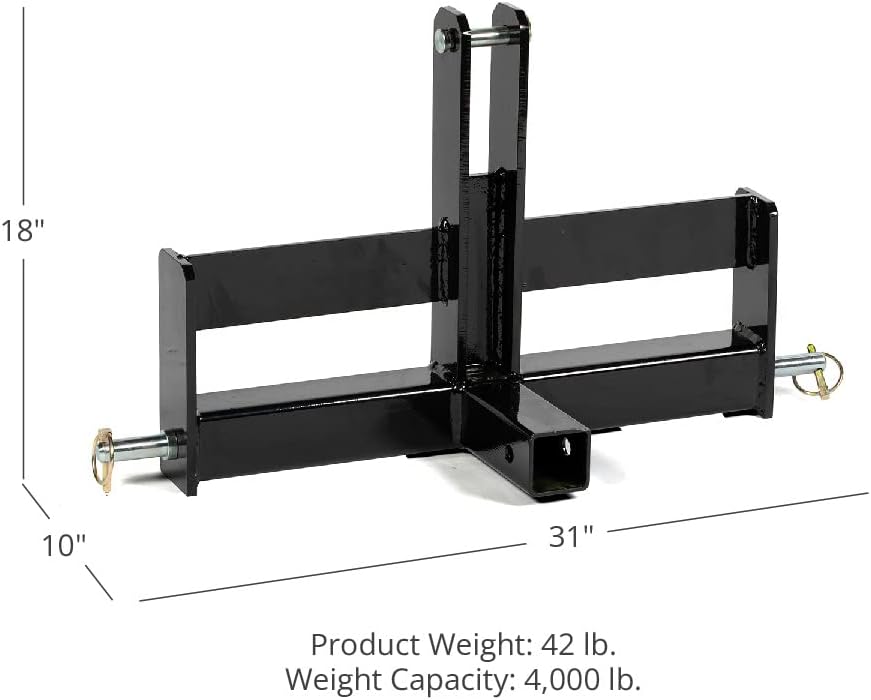 Tractor Drawbar with Suitcase Weight Brackets 2 Receiver CAT 1 3-Pt D7203