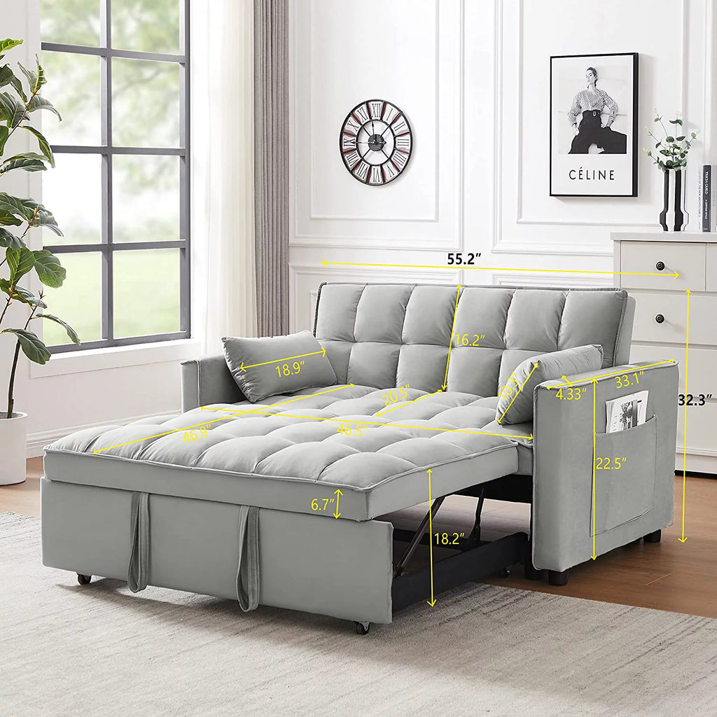 Velvet Loveseat Sofa Couch With Toss Pillows A80655