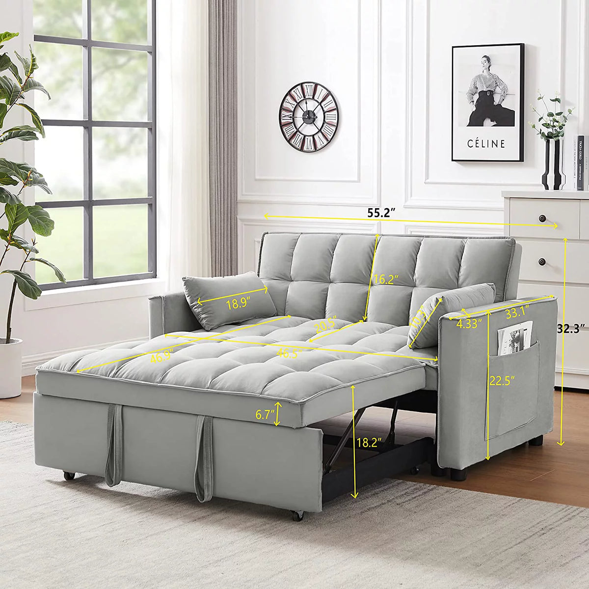 Velvet Loveseat Sofa Couch With Toss Pillows A80655