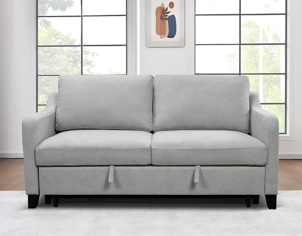 Light Gray Queen Sleeper Sofa Bed with Pullout Bed A2878