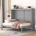 Gray Queen Solid Wood Murphy Cabinet Bed R78342
