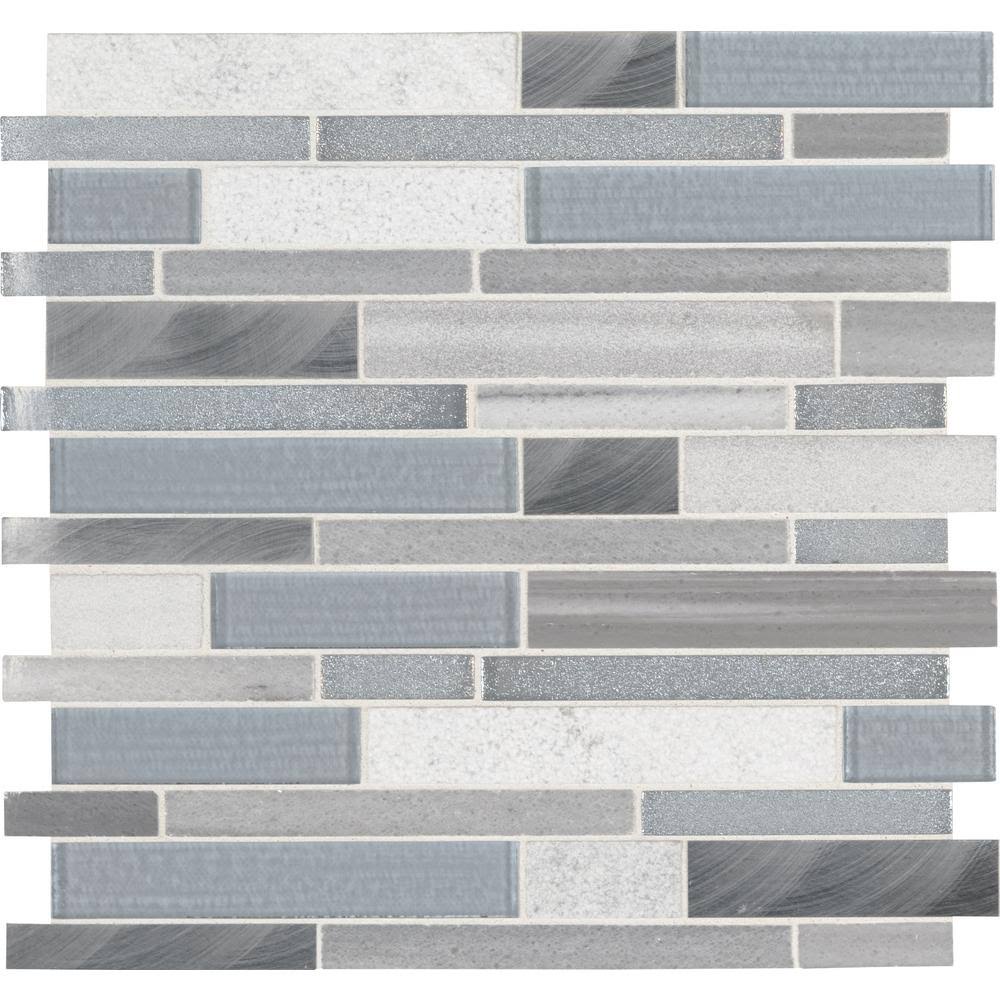 12 in. x 12 in. Glass Stone Metal Mosaic Tile C868