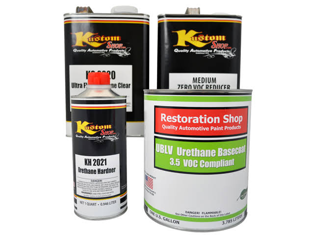 Gold Metallic Low VOC Urethane Basecoat Clearcoat Auto Paint Medium Gallon Kit X21768