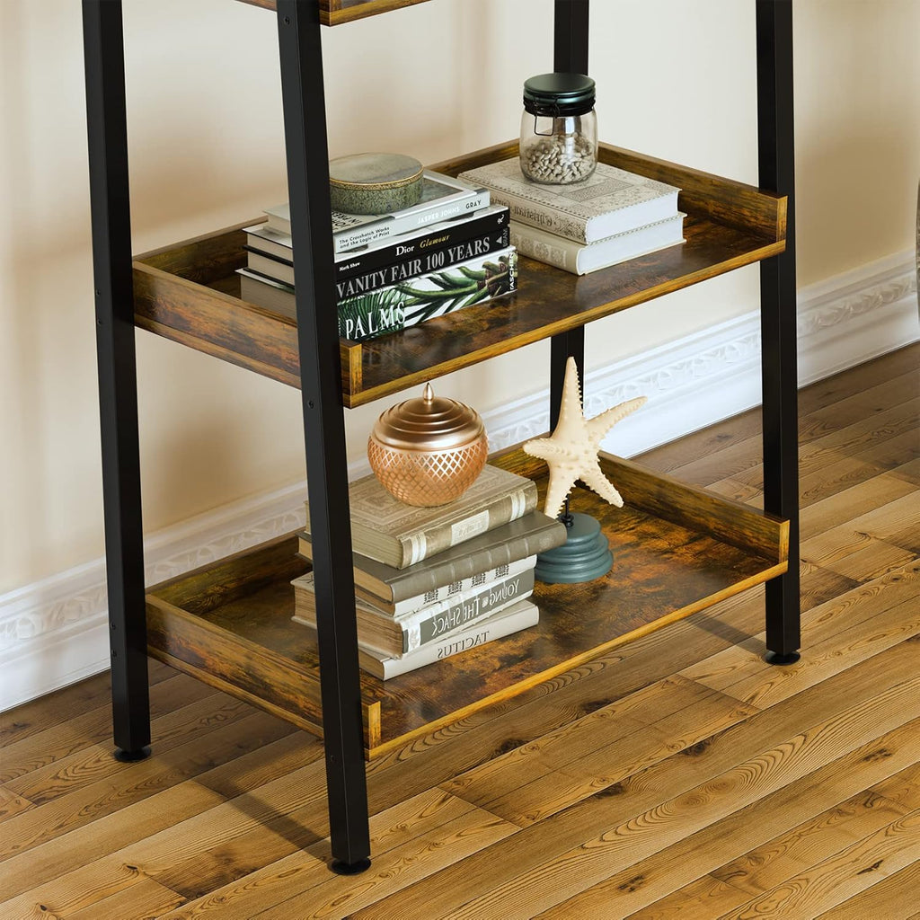 Adjustable Wood and Metal Bookshelf Q9510