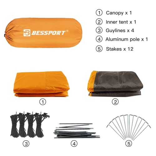Lightweight Backpacking Tent for 2-3 Person, Waterproof Windproof Double Layer C332