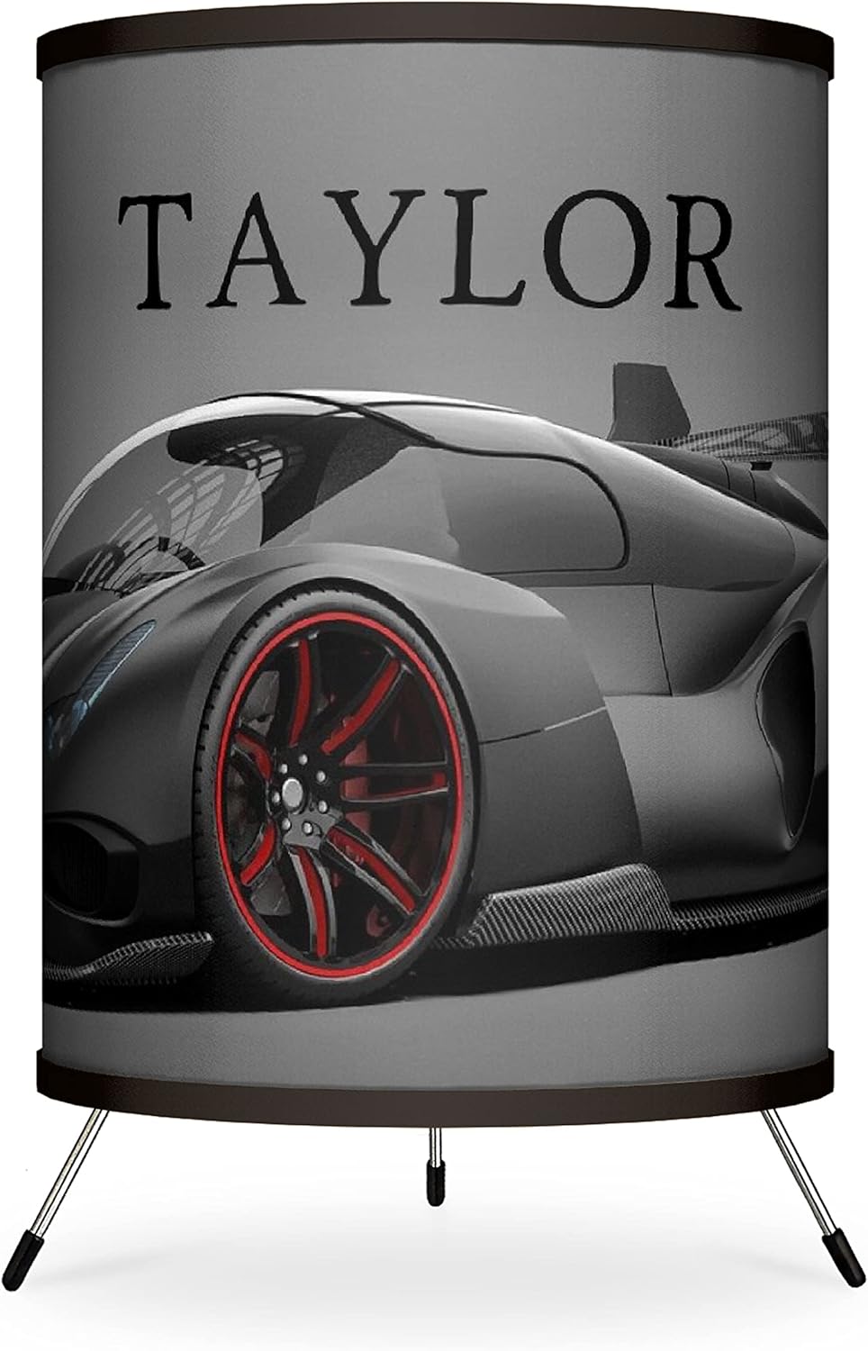 Orange Race Car Printed Tripod Table Lamp F6311