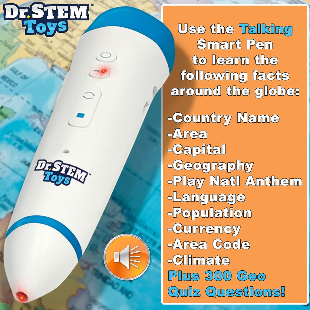 9 Inch Talking World Globe with Stylus Pen and Stand W972818