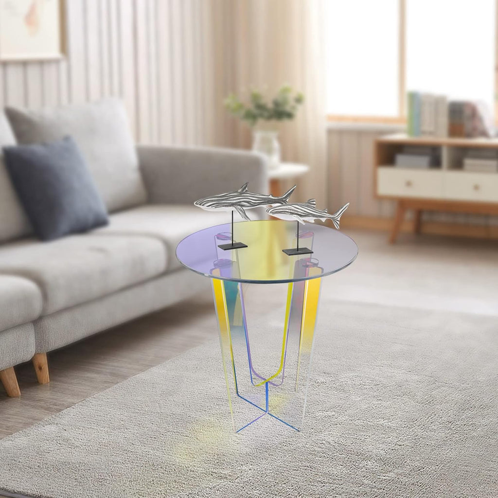 Acrylic Side Table with Storage Shelf W636992