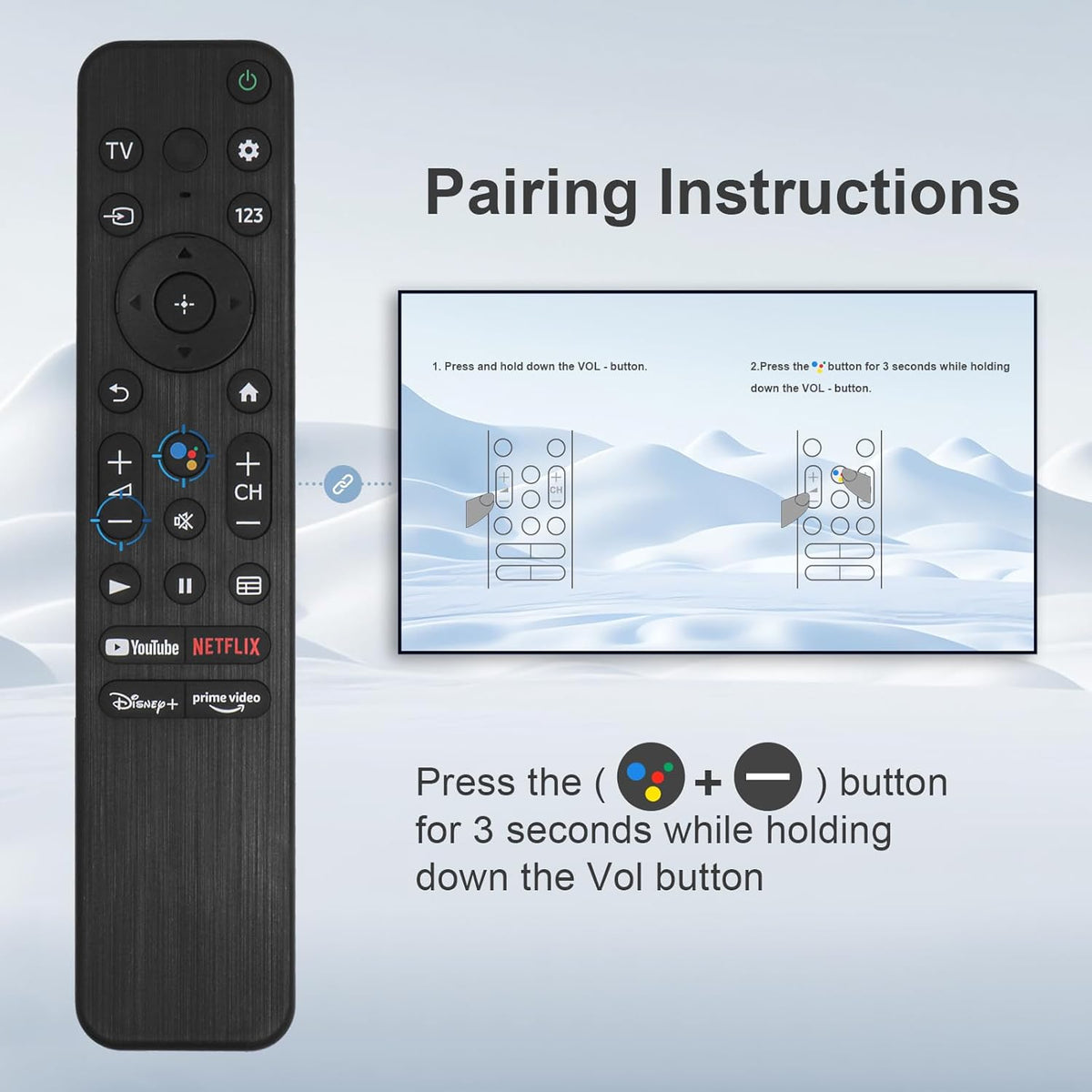 Voice Remote Control for Sony Smart TVs T134