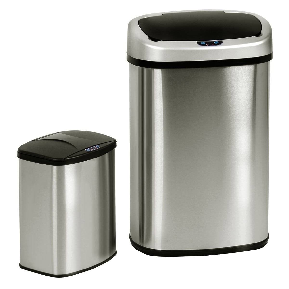 Set of 2 Touch-Free Motion Sensor Trash Cans E534