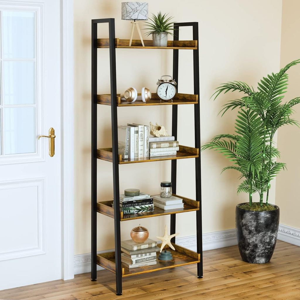 Adjustable Wood and Metal Bookshelf Q9510