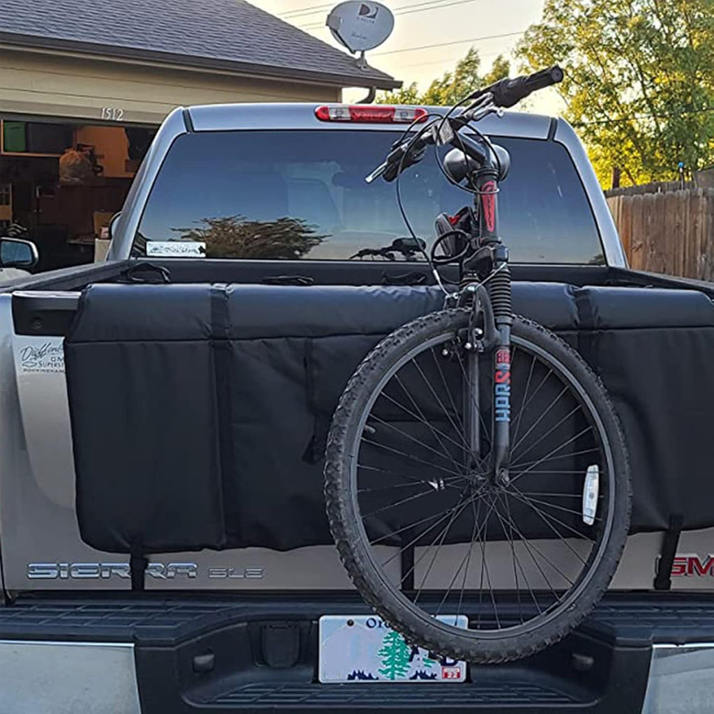 Tailgate Pad for Mountain Bikes with Tool Pockets and Bike Fixing Straps A552365