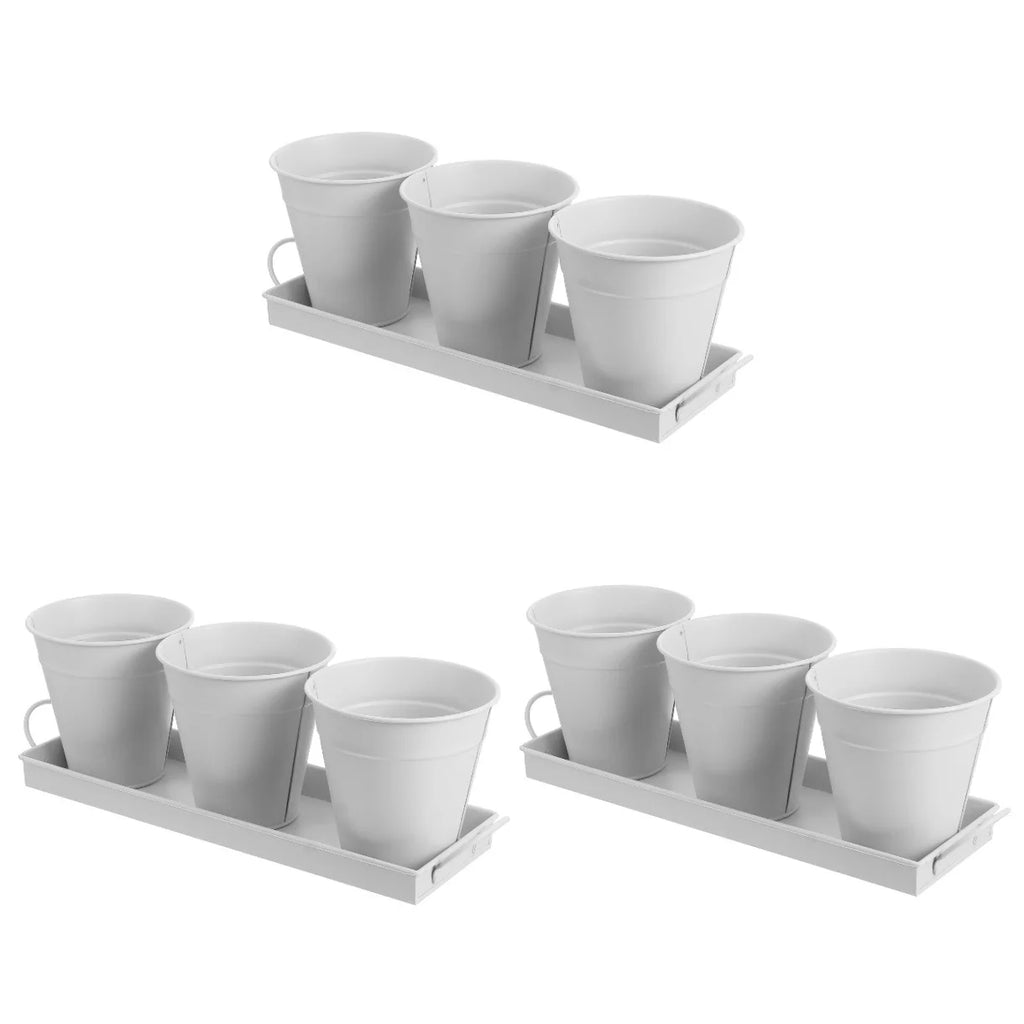 9 pcs Garden Flower Pot with 1pc Tray W970