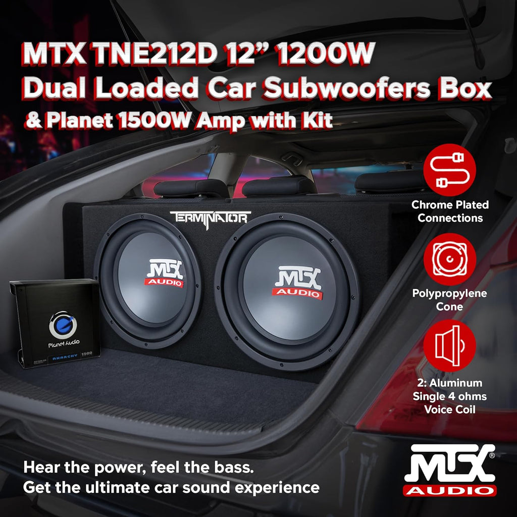 12" 1200 Watt 4 Ohm Dual Loaded Car Audio Subwoofer Package with Sub Enclosure Z151115