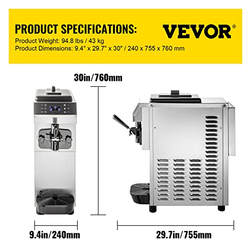 Soft Serve Ice Cream Machine, 3.4 Gal/H, Single Flavor, 1200W G288