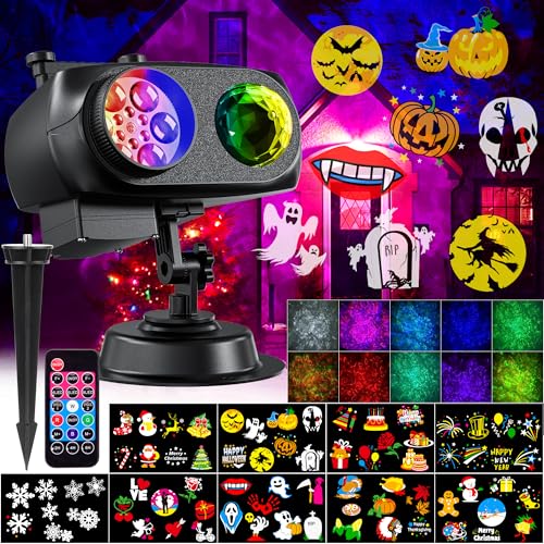 3D Ocean Wave & 72 HD Patterns Holiday Projection Light with Remote T574333