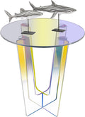 Acrylic Side Table with Storage Shelf W636992