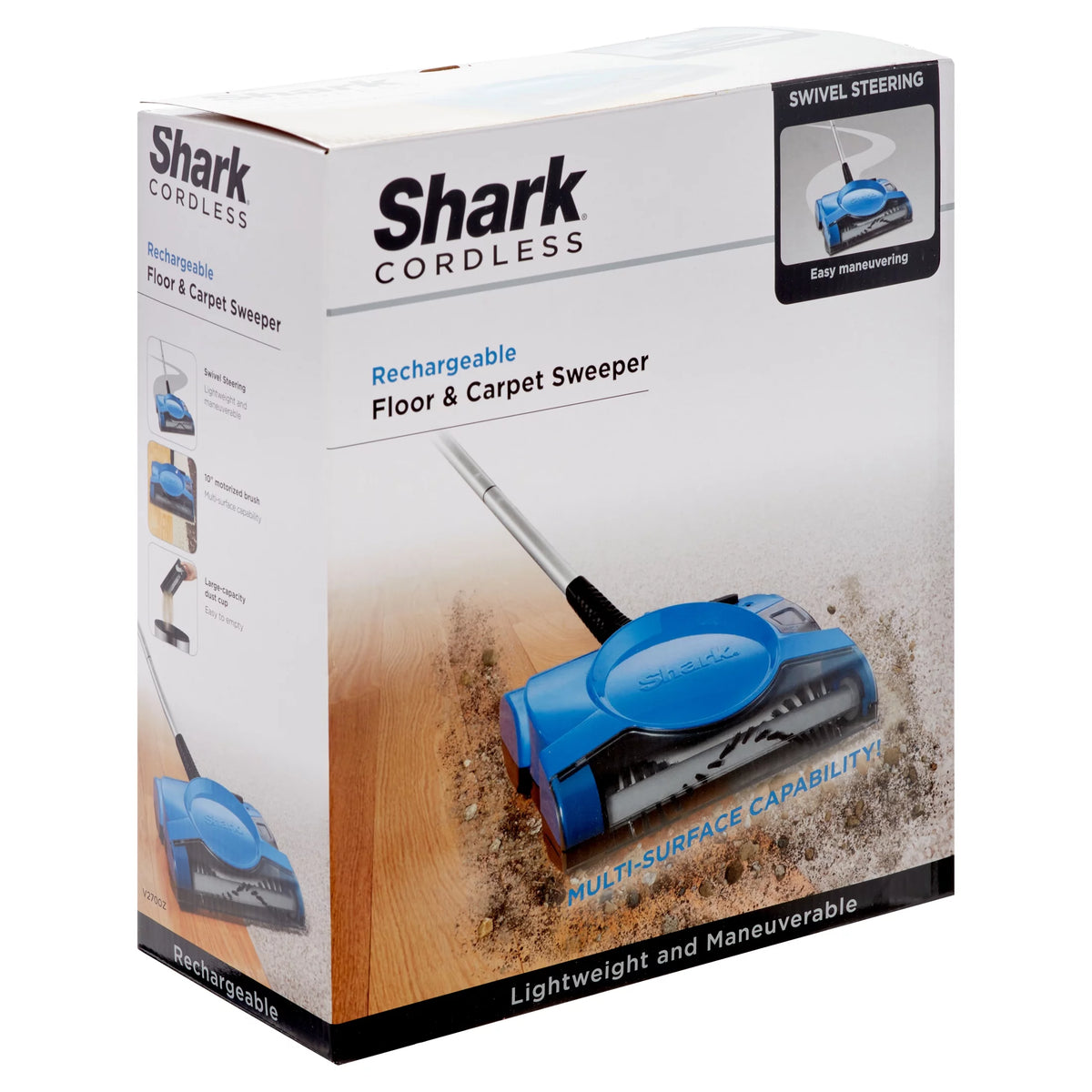 Lightweight 10 Inch Cordless Rechargeable Floor and Carpet Sweeper X8132