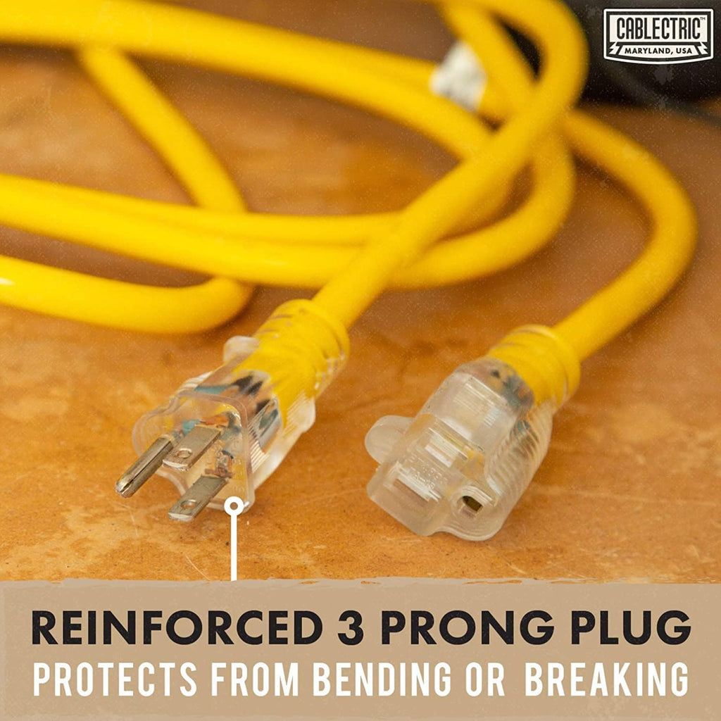 75 Ft 10 Gauge Yellow Heavy Duty Extension Cord J8808