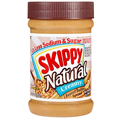 Natural Creamy Reduced Sugar and Sodium Peanut Butter, 15 Ounce (Pack of 12) O162