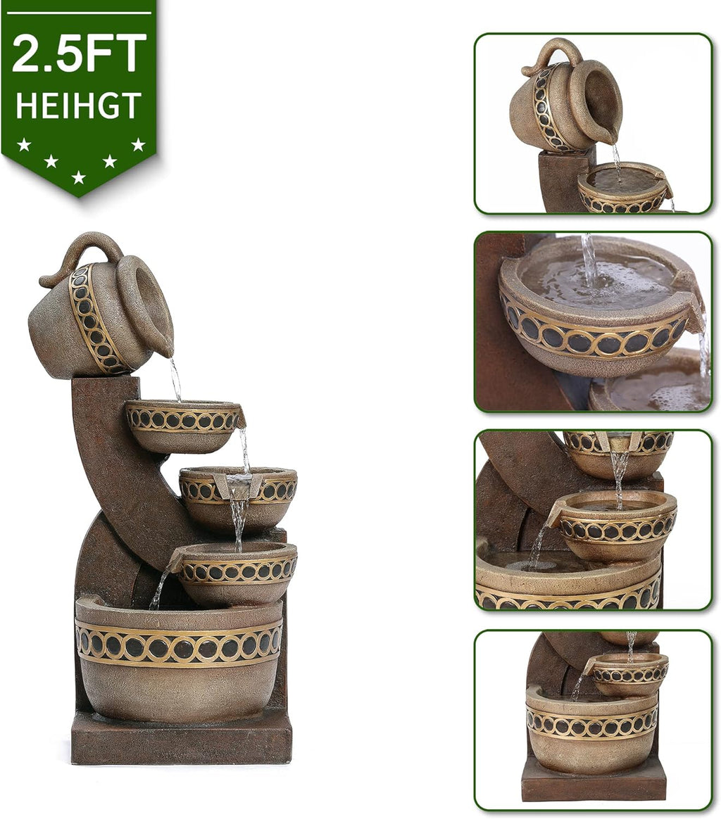 5 Tiered Polyresin Outdoor Water Fountain J28919