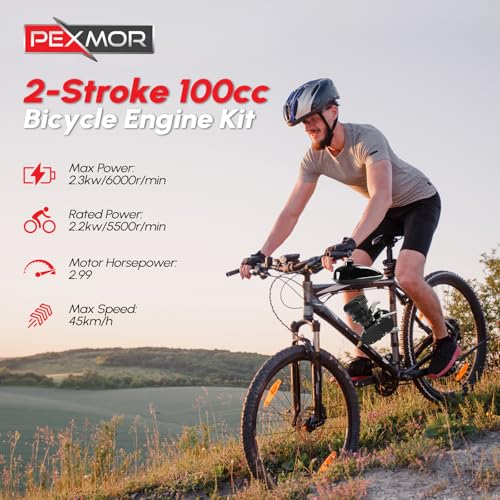 100cc 2 Stroke Gas Bicycle Engine Motor Kit for 26-28" V-Frame Bikes J6761