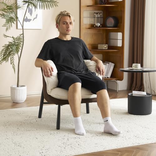 Black & Gray Velvet Barrel Chair with Metal Legs P55193