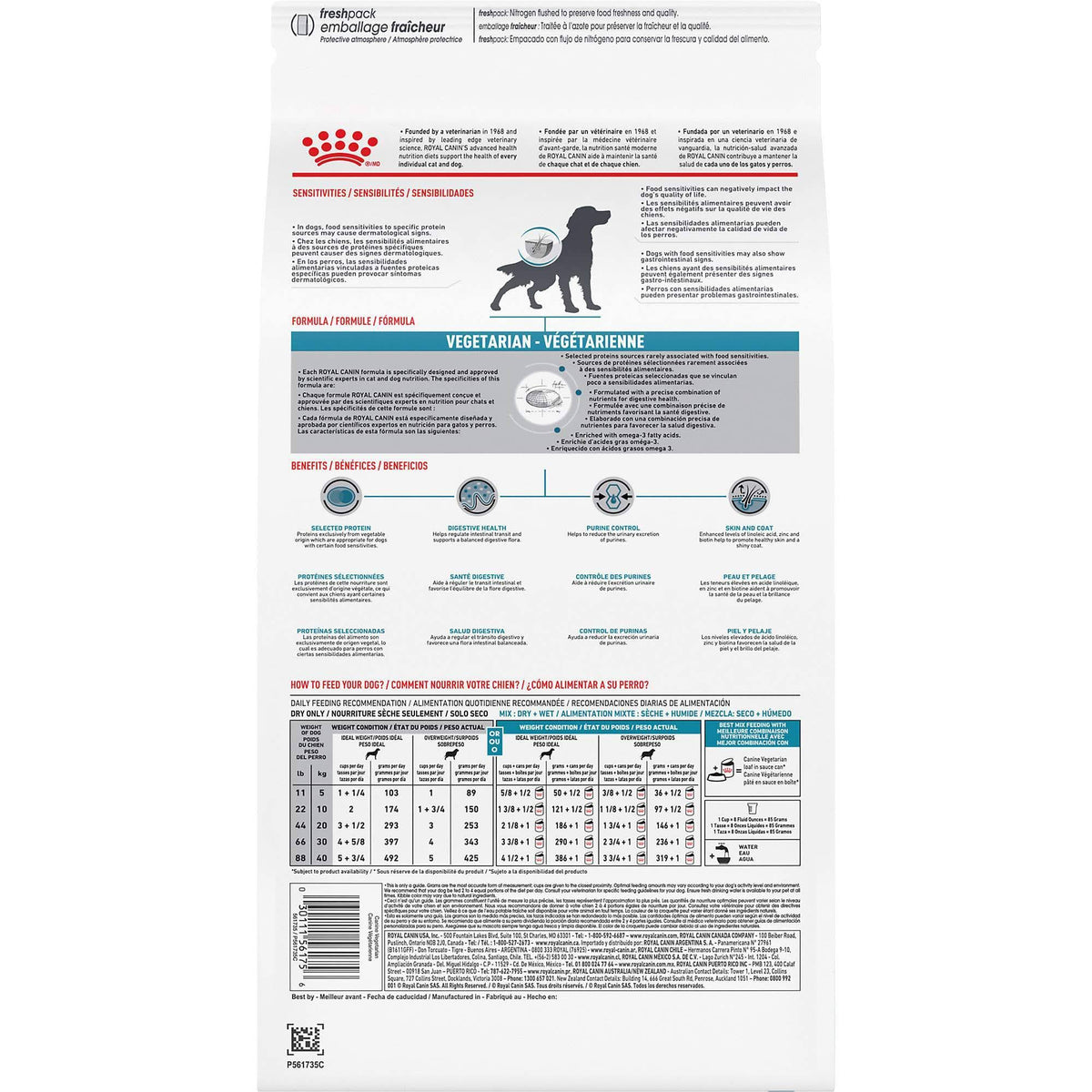 Vegetarian Dry Dog Food 17.6 lbs N326511