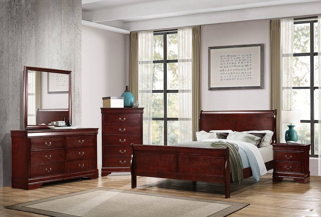 Cherry Full Sleigh Bed J578448