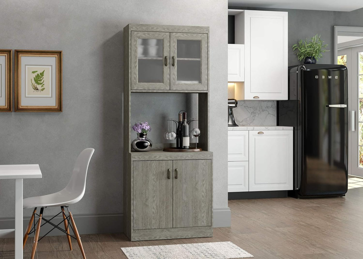 Microwave Cabinet with Double Glass Doors B1663
