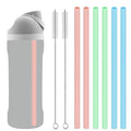 3pcs Reusable Straws with Cleaning Brush S5743