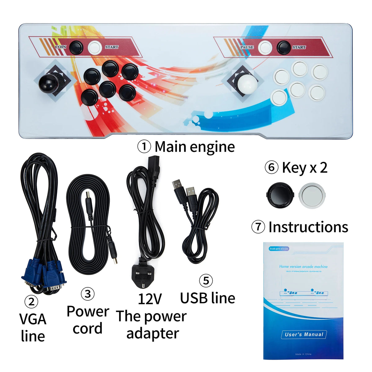 8000 Games in 1 Arcade Game Console J7577
