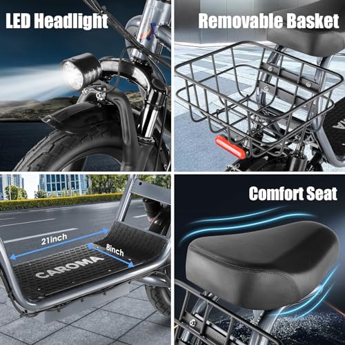 500W/800W/1200W Electric Scooter with Seat, 14" Fat Tire, Foldable Electric Scooter H633519