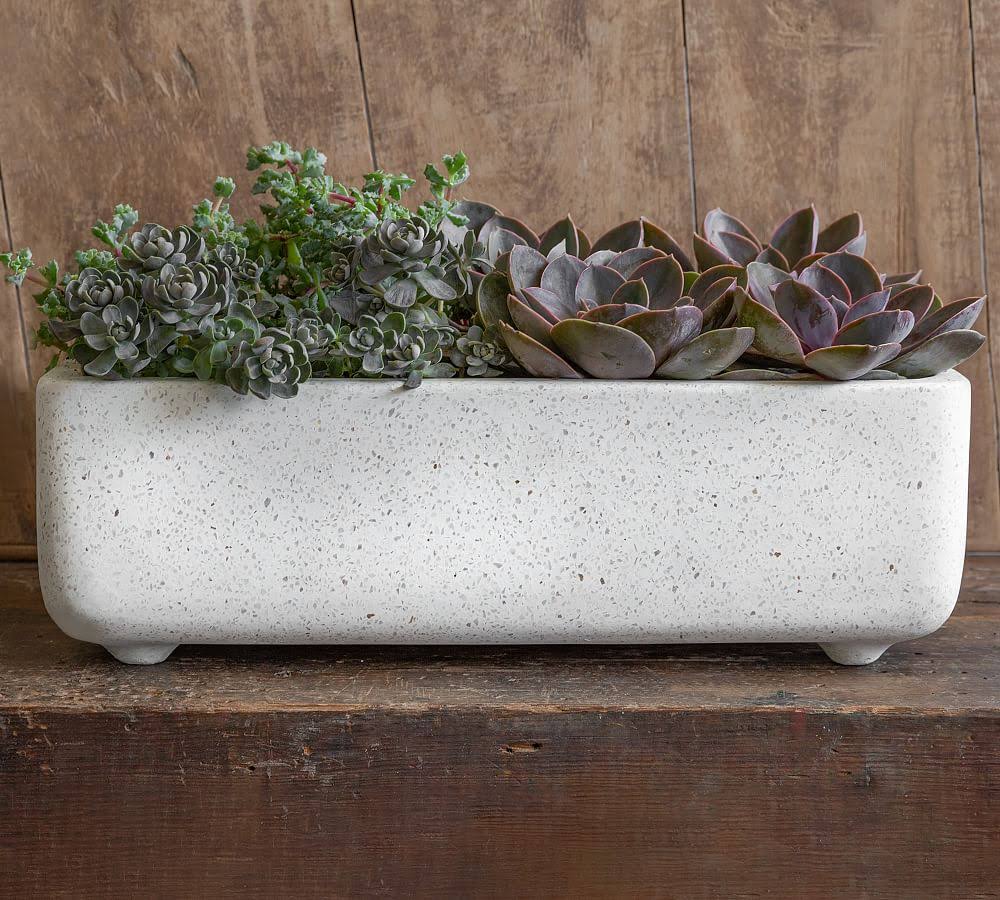 White Fiber Cement Cachepot A96425