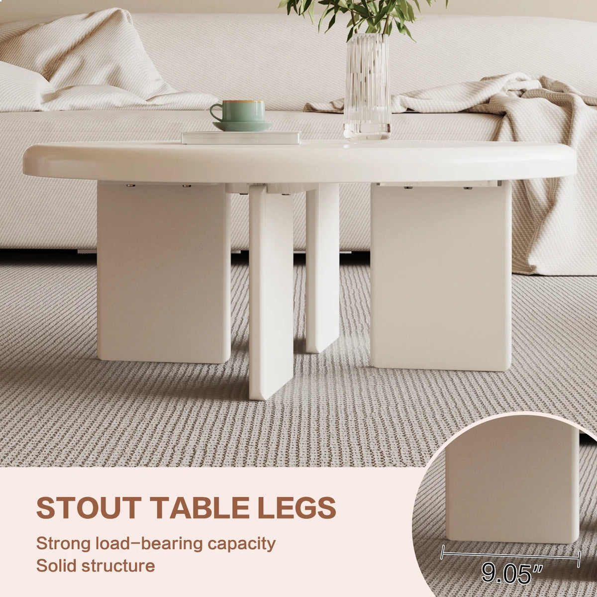 White Round Coffee Table U8454
