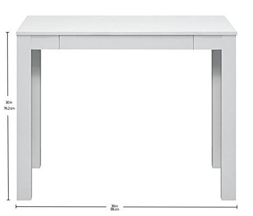 White Parsons Desk with Drawer S96231