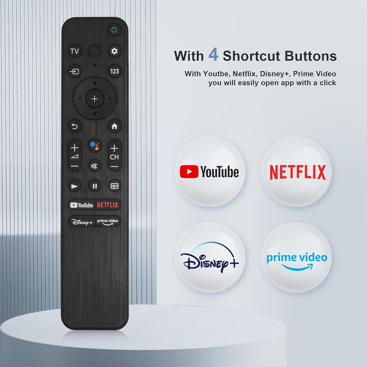 Voice Remote Control for Sony Smart TVs T134
