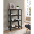 Antique Walnut and Metal 4 Tier Bookcase G1803
