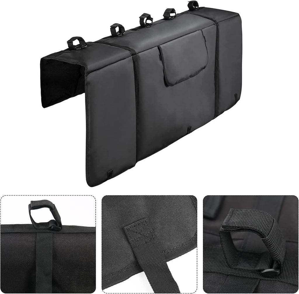 Tailgate Pad for Mountain Bikes with Tool Pockets and Bike Fixing Straps A552365