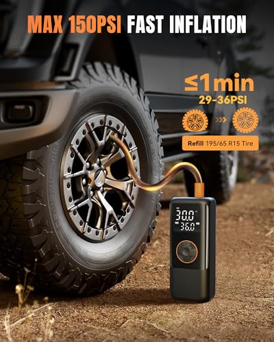 Portable Air Compressor Tire Inflator 150PSI Cordless W3143