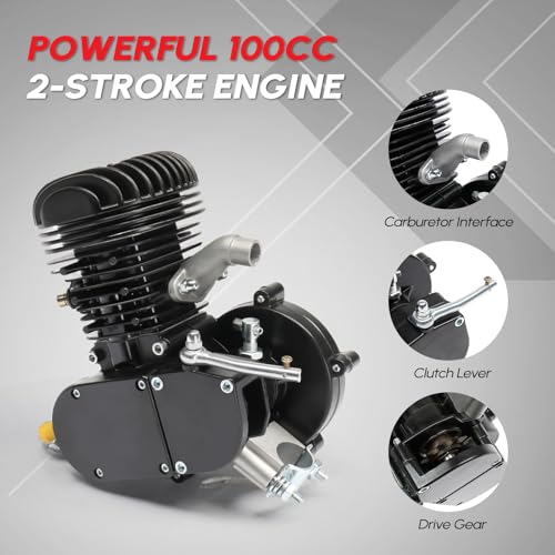 100cc 2 Stroke Gas Bicycle Engine Motor Kit for 26-28" V-Frame Bikes J6761