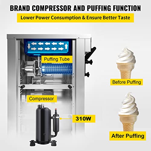 Soft Serve Ice Cream Machine, 3.4 Gal/H, Single Flavor, 1200W G288