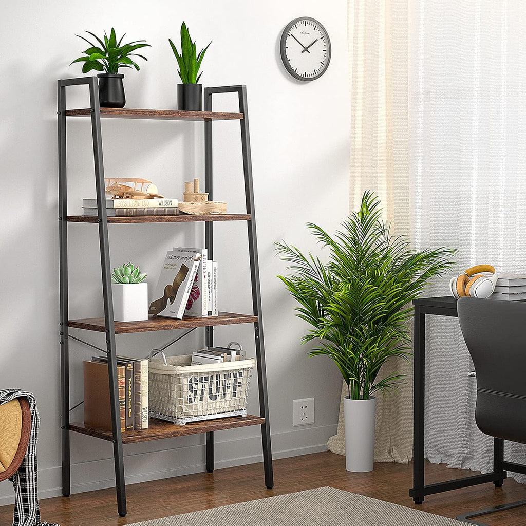 4-Tier Wood Ladder Shelf Bookcase R30238