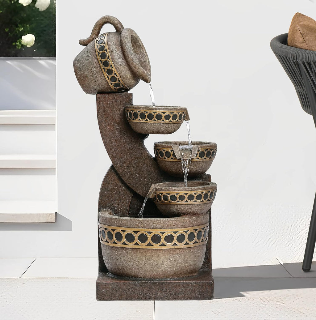 5 Tiered Polyresin Outdoor Water Fountain J28919