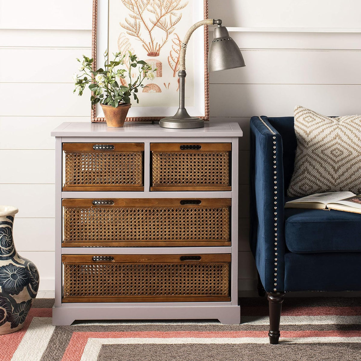 Grey 4-Drawer Storage Unit O322641