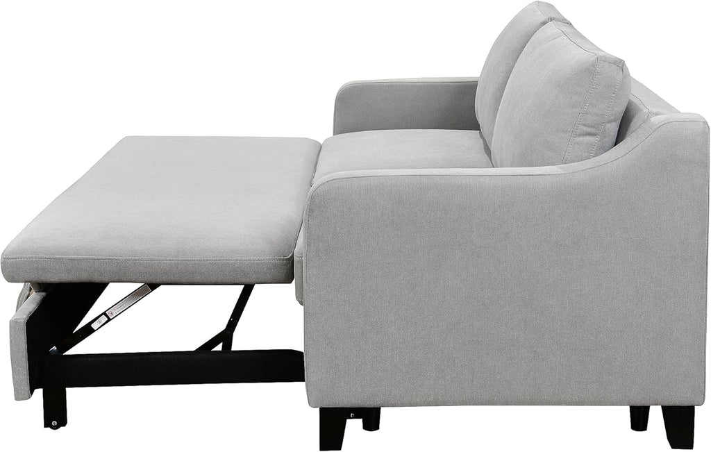 Light Gray Queen Sleeper Sofa Bed with Pullout Bed A2878
