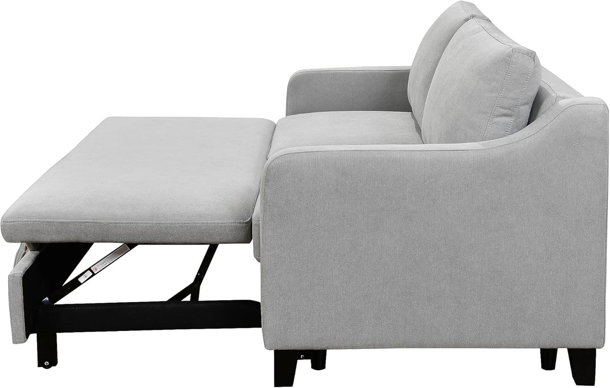 Light Gray Queen Sleeper Sofa Bed with Pullout Bed A2878